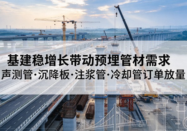 北流基建稳增长带动预埋监测管材需求，声测管、沉降板、注浆管订单持续放量